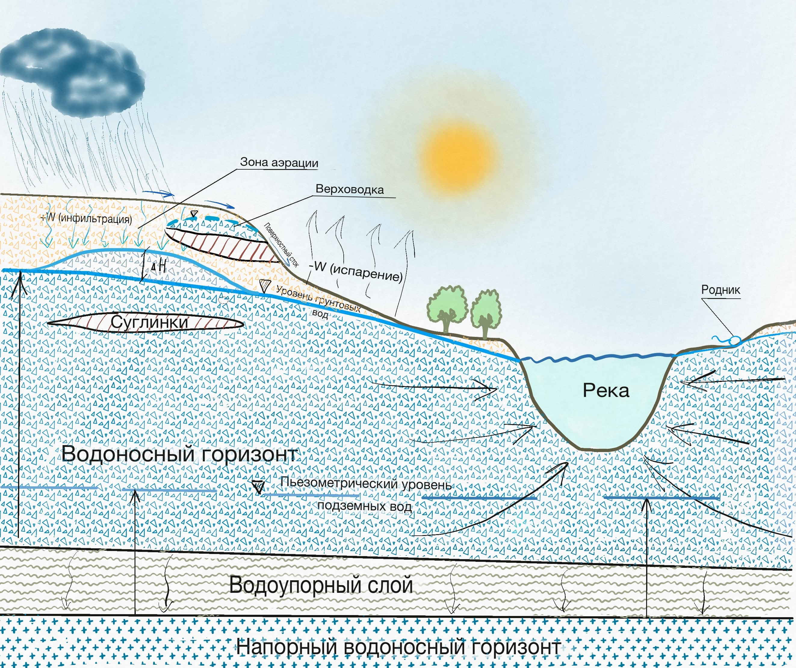 Местоположение воды. Грунтовые воды и водоносный Горизонт. Подземные воды зоны аэрации схема. Зона аэрации подземных вод это. Водоносный Горизонт грунтовые воды слоя.